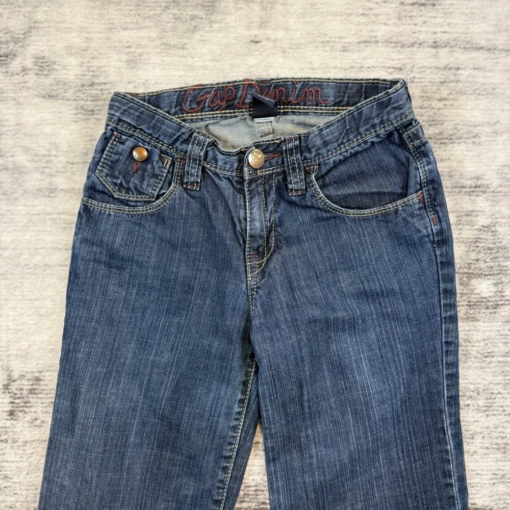 Gap Kids 1969 Dark Wash Flare Leg Jeans Slim Fit‎ Size 12 Adjustable Waist HOL07